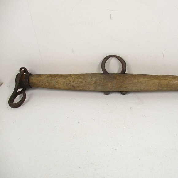 Antique 23” Single Tree Yoke Horse Ox Mule Wooden Harness W/Iron Hooks, Farm - Picture 1 of 10